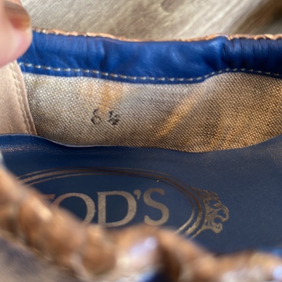 Authentic Tod's Blue Satin With Snakeskin Trim Scrunch Dee Ballet Flats - Picture 13 of 16